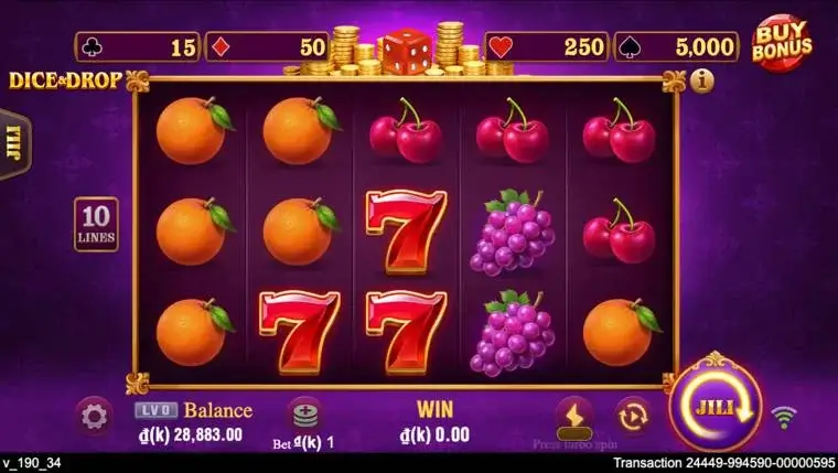 Ảnh màn hình gameplay game Dice (game CRASH88) chơi tại LC79